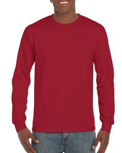 Gildan GI2400 - T-shirt da uomo a maniche lunghe in 100% cotone Cardinal red