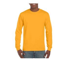 Gildan GI2400 - T-shirt da uomo a maniche lunghe in 100% cotone Giallo oro