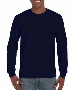 Gildan GI2400 - T-shirt da uomo a maniche lunghe in 100% cotone Blu navy