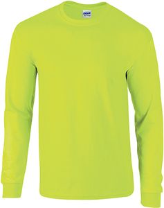 Gildan GI2400 - T-shirt da uomo a maniche lunghe in 100% cotone Safety Yellow
