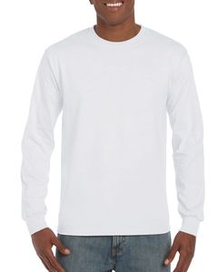 Gildan GI2400 - T-shirt da uomo a maniche lunghe in 100% cotone Bianco