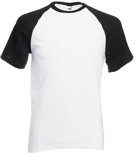 Fruit of the Loom SC61026 - T-shirt Baseball Bianco / Nero