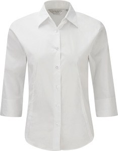 Russell Collection RU946F - Camicia donna maniche a 3/4 Bianco