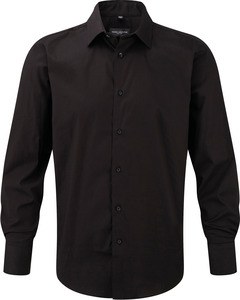 Russell Collection RU946M - Camicia Stretch attillata maniche lunghe Nero