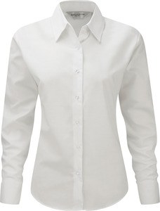 Russell Collection RU932F - Camicia donna Oxford maniche lunghe Bianco