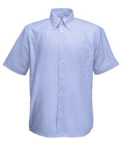 Fruit of the Loom SS112 - Camicia uomo Oxford maniche corte Oxford Blue