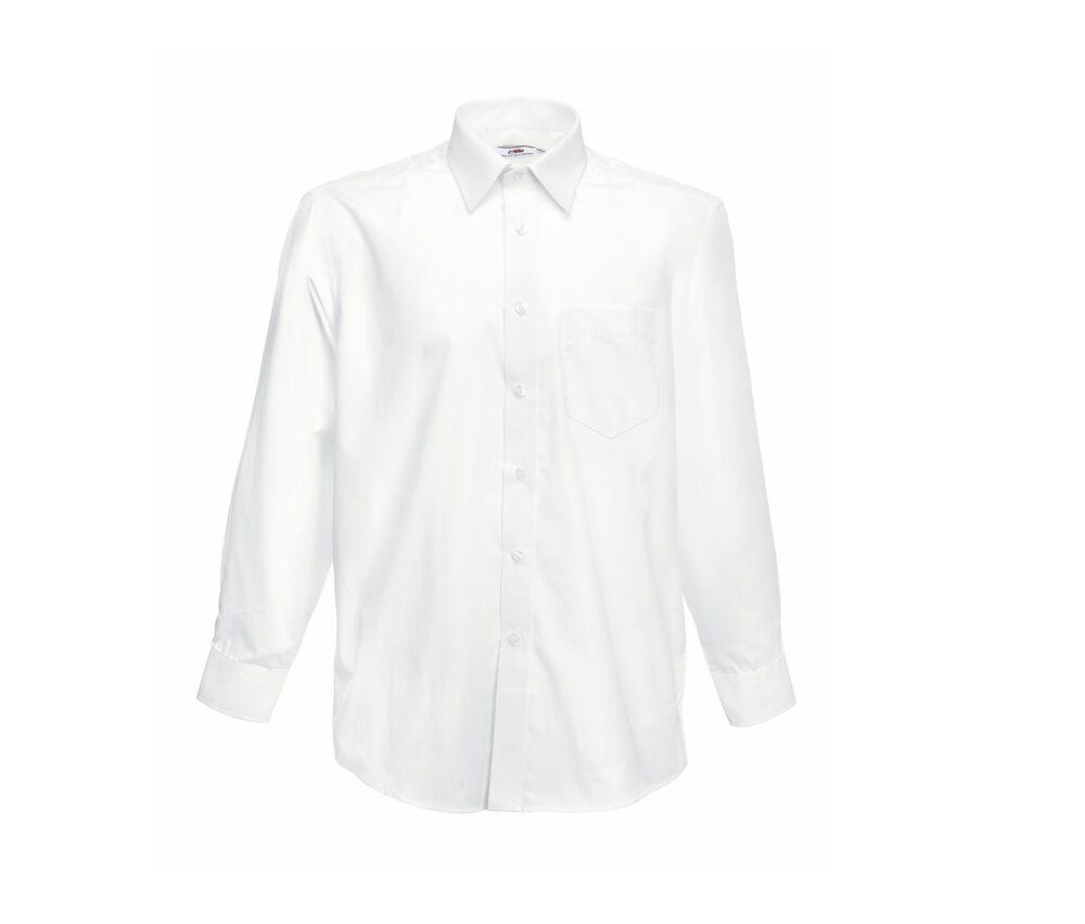 Fruit of the Loom SS118 - Camicia uomo in popeline maniche lunghe