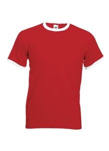 Fruit of the Loom SS168 - T-shirt Ringer Red/ White