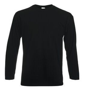 Fruit of the Loom SS032 - T-shirt Value Weight maniche lunghe Nero