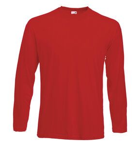 Fruit of the Loom SS032 - T-shirt Value Weight maniche lunghe Red