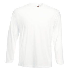 Fruit of the Loom SS032 - T-shirt Value Weight maniche lunghe Bianco