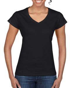 Gildan GD078 - T-shirt donna con scollatura a V Softstyle® Nero