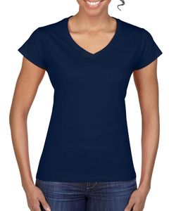 Gildan GD078 - T-shirt donna con scollatura a V Softstyle® Blu navy