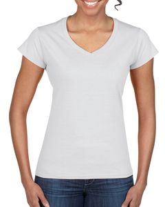 Gildan GD078 - T-shirt donna con scollatura a V Softstyle® Bianco
