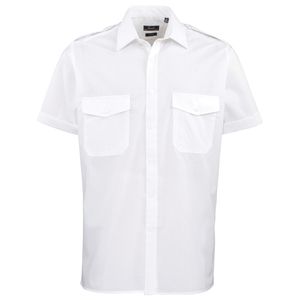 Premier PR212 - Short sleeve pilot shirt Bianco