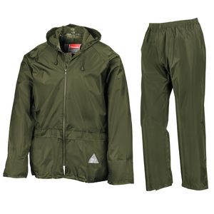 Result RE95A - Completo giacca/pantaloni impermeabile Heavyweight Olive Green