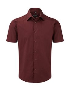 Russell Collection R-947M-0 - Camicia Stretch attillata maniche corte Port