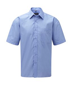 Russell Collection R-935M-0 - Camicia uomo popeline maniche corte Corporate Blue