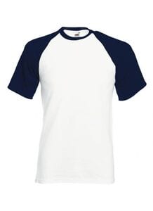 Fruit of the Loom 61-026-0 - T-shirt Baseball White/Deep navy