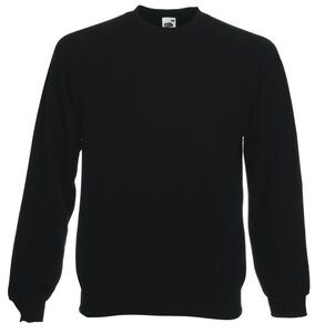 Fruit of the Loom 62-216-0 - Felpa Raglan da uomo Nero