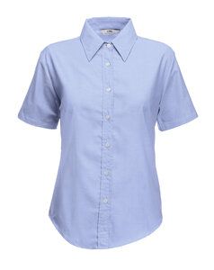 Fruit of the Loom 65-000-0 - Camicia donna Oxford maniche corte Oxford Blue