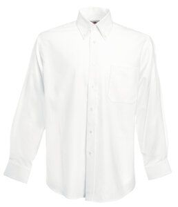 Fruit of the Loom 65-114-0 - Camicia uomo Oxford maniche lunghe Bianco