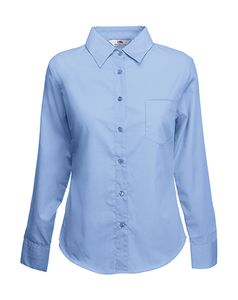 Fruit of the Loom 65-012-0 - Camicia donna in popeline maniche lunghe