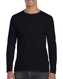 Gildan 64400 - T-shirt uomo maniche lunghe Softstyle® Nero