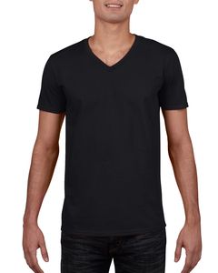 Gildan 64V00 - T-shirt uomo con scollatura a V Softstyle® Nero