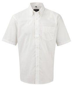 Russell Collection R-933M-0 - Camicia uomo Oxford maniche corte Bianco