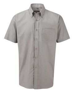 Russell Collection R-933M-0 - Camicia uomo Oxford maniche corte Argento