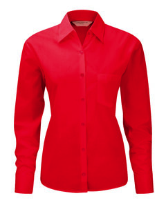 Russell Collection R-934F-0 - Camicia donna popeline maniche lunghe Classic Red