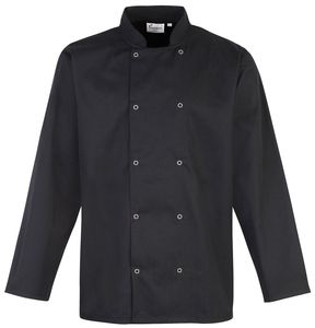 Premier PR665 - Studded front long sleeve chefs jacket