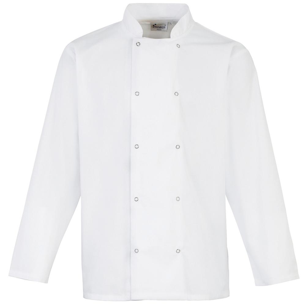 Premier PR665 - Studded front long sleeve chef's jacket