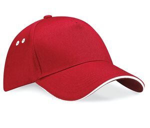 Beechfield BC15C - Cappellino con visiera sandwich a 5 pannelli Ultimate Contrast Classic Red/ White