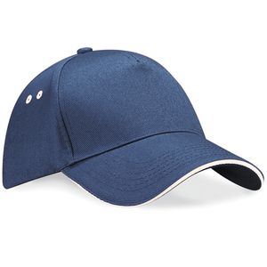 Beechfield BC15C - Cappellino con visiera sandwich a 5 pannelli Ultimate Contrast French Navy/ Putty