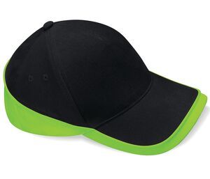 Beechfield BC171 - Cappellino Competition Teamwear Black/ Lime Green