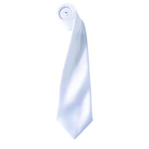 Premier PR750 - Colours satin tie Bianco