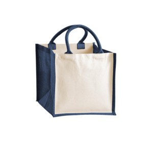 Westford Mill WM421 - Borsa midi in iuta Printers Blu navy