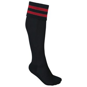 ProAct PA015 - CALZA SPORTIVA A RIGHE Black / Sporty Red