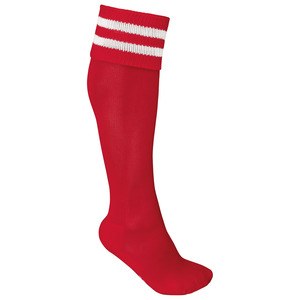 ProAct PA015 - CALZA SPORTIVA A RIGHE Sporty Red / White