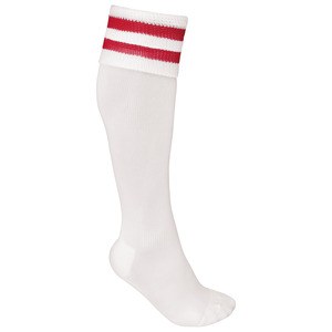 ProAct PA015 - CALZA SPORTIVA A RIGHE White / Sporty Red