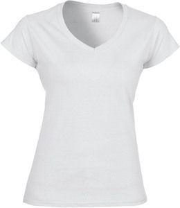 Gildan GI64V00L - T-shirt donna con scollatura a V Softstyle® Bianco