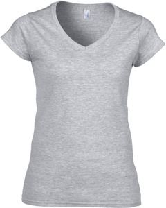 Gildan GI64V00L - T-shirt donna con scollatura a V Softstyle® Sport Grey