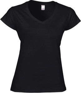 Gildan GI64V00L - T-shirt donna con scollatura a V Softstyle® Black/Black