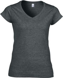 Gildan GI64V00L - T-shirt donna con scollatura a V Softstyle® Dark Heather