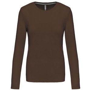 Kariban K383 - T-SHIRT DONNA MANICHE LUNGHE SCOLLO TONDO Chocolate