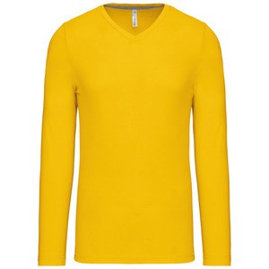 Kariban K358 - T-SHIRT UOMO MANICHE LUNGHE SCOLLO A V Yellow