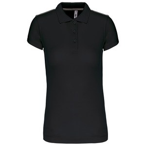 ProAct PA481 - POLO DONNA MANICHE CORTE Black/Black