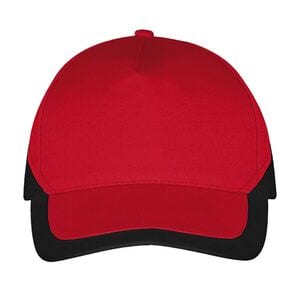 SOL'S 00595 - Booster Cappellino Adulto A 5 Pannelli Bicolore Rosso / Nero